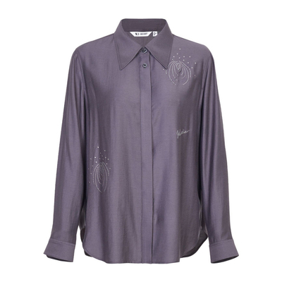 婉甸直筒通勤开衫长袖衬衫