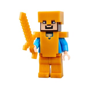 我的世界全套人仔DreamHIM史蒂夫人偶钻石剑武器积木拼装儿童玩具