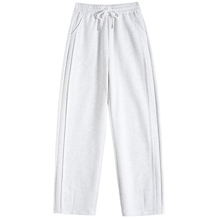 不加绒香蕉阔腿裤女春季新款高腰显瘦加长宽松运动弯刀休闲卫裤女