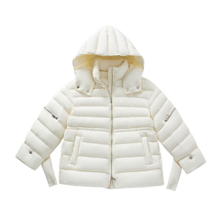 YANGLE_ 鹅绒服女2025年冬季新款中长款排骨羽绒服收腰显瘦外套