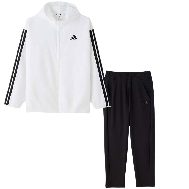 【自营】Adidas阿迪达斯运动套装男装简约宽松上衣透气舒适长裤