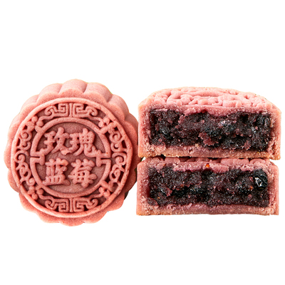 广式茶味水果月饼蓝莓草莓凤梨