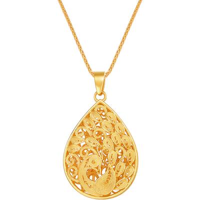 明牌珠宝黄金吊坠足金孔雀送妈妈