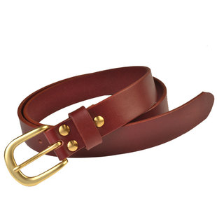 女士针式铜扣真皮皮带休闲头层牛皮裤带植鞣革裤腰带手工加长29mm