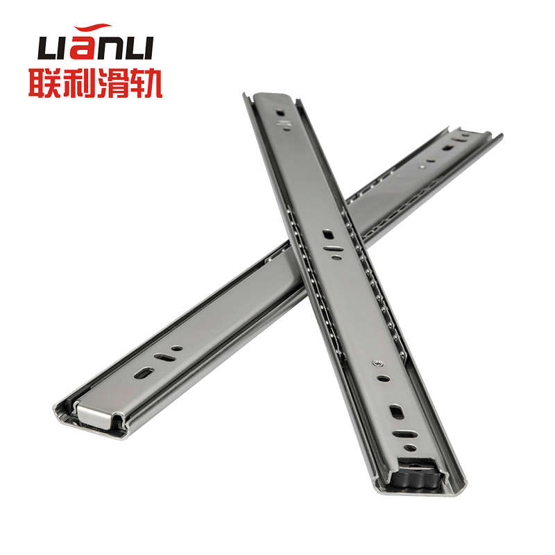 联利双向抽拉二节滑轨两边拉出双向导轨前后拉三节双向道轨