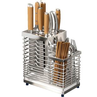 304不锈钢厨房刀架菜刀架置物架家用沥水台面放菜刀具刀座收纳架