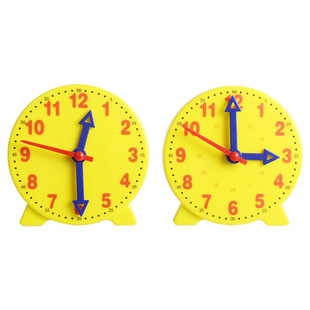 小学生钟表模型学习小学教具一年级三数学学具教学时钟联动钟点器