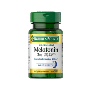 保税仓 美国Natures Bounty自然之宝速溶褪黑素120粒3mg含片入眠