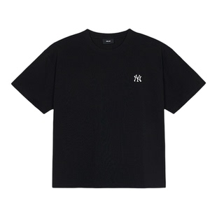 MLB短袖男女同款NY刺绣小标圆领宽松舒适休闲运动T恤3ATSB0253