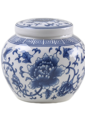 万瓷朝宗青花瓷茶叶罐