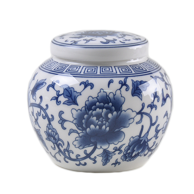 万瓷朝宗青花瓷茶叶罐