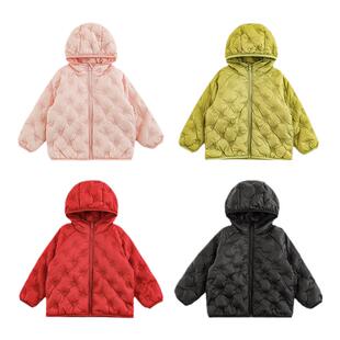 幼悠女童爱心印花包边连帽羽绒服冬季亲肤柔软舒适保暖休闲外套潮