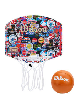 【新品】Wilson威尔胜官方NBA复古全队徽家用便携小篮板配小篮球