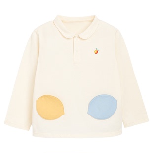 whitewheat儿童26春季新款长袖T恤男女童纯棉上衣宝宝衬衫polo衫