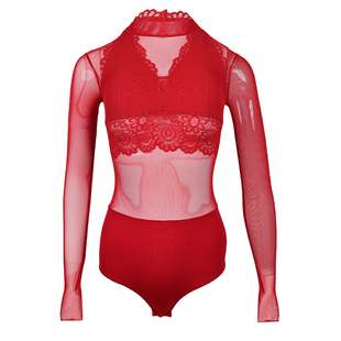 dancebaby拉丁舞练功服女士上衣服装新款舞衣舞蹈服网纱体服YD195