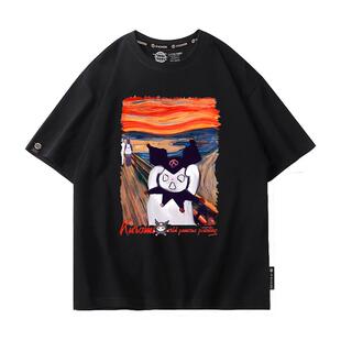 drew呐喊联名短袖T恤女夏季库洛米皮卡丘阿尼亚动漫衣服宽松体恤