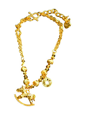 爆闪碎冰冰沙金摇摇马铜钱手链