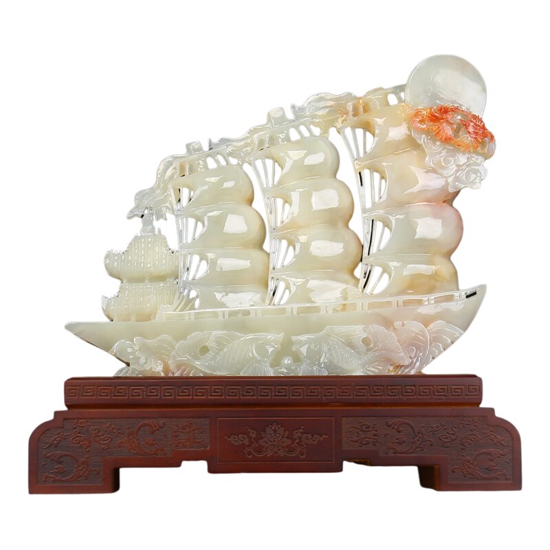 天然玉石一帆风顺乔迁庆典礼品