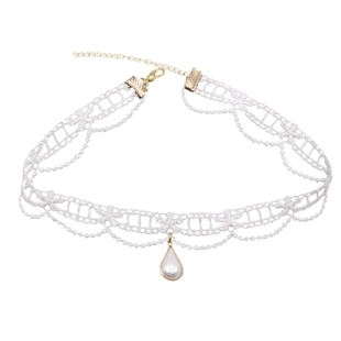 白色蕾丝超仙珍珠chocker项链女锁骨链洛丽塔颈链ins仙气颈带森系