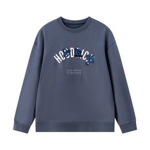 HOODRICH立体刺绣字母圆领卫衣男秋季新款潮流百搭休闲上衣外套