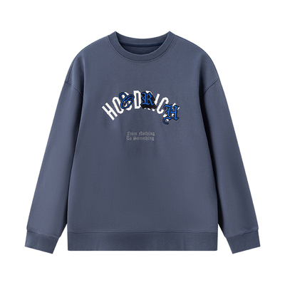 HOODRICH立体刺绣字母圆领卫衣男新款潮流百搭休闲上衣外套男款