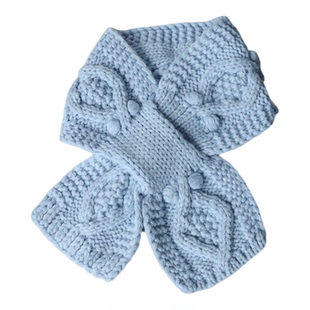 红色毛线小围巾女生护颈穿插针织围脖手工立体粗针纹理文艺可爱短