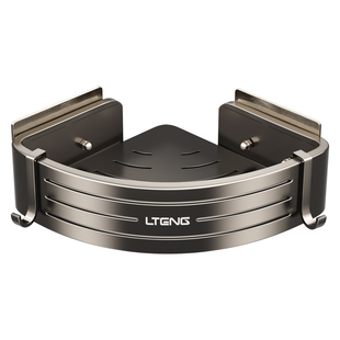 枪灰免打孔可拆卸浴室置物架卫生间三角篮壁挂架洗手间墙角收纳架