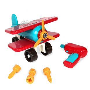 Battat儿童拧螺丝玩具可拆装工程车组装飞机动手能力智电钻工具箱