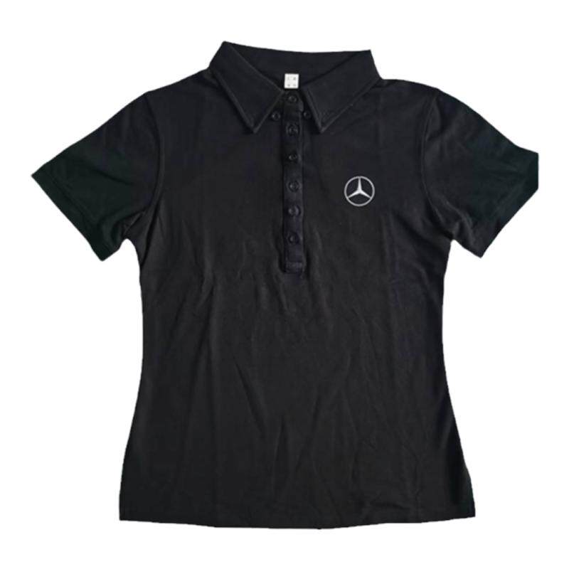 奔驰4S店售后黑色夏季工作服短袖T恤女款舒适透气 POLO衫员工服装