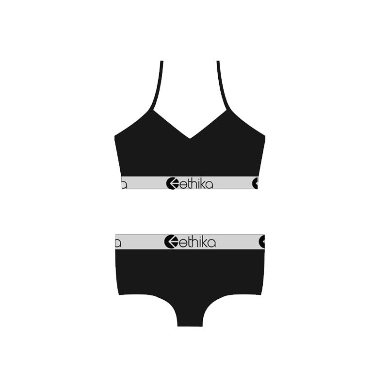 Ethika【真我系列】送女友莫代尔文胸内裤套装薄款聚拢运动内衣女