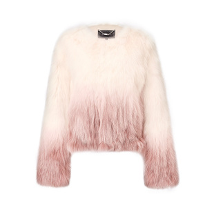 【宫廷巴洛克-商场同款】MAXRIENY奢华都市感渐变色狐狸坎毛皮草