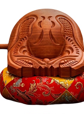 木鱼法器实木一套寺庙家用打击乐器紫檀木大号静心木鱼木雕摆件