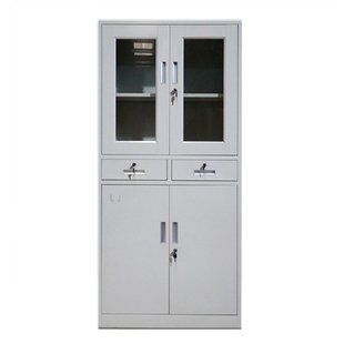 重庆铁皮办公室文件柜带锁抽屉柜钢制矮柜储物柜分体式办公桌下用