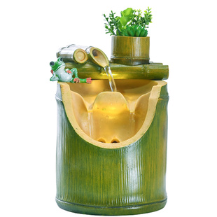 竹子喷泉流水摆件循环水客厅办公桌面招财风水轮装饰开店开业礼品