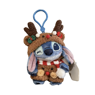 迪士尼正版史迪奇圣诞毛绒挂件钥匙扣书包挂饰冬季情侣闺蜜礼物