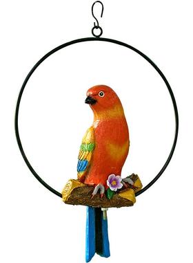 户外园林仿真鹦鹉雕塑摆件花园庭院树脂吊饰景观动物装饰小鸟挂件