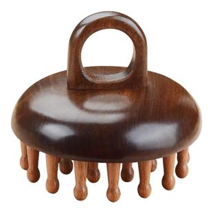 圆盘指环插齿护发梳头皮按摩梳洗头刷头疗刮痧经络刷全身通用檀木