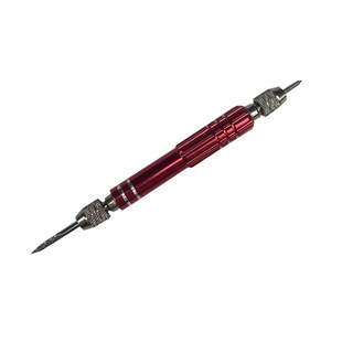 精品新款耐用羽毛球拍胶粒换转护线管钉边工具取拔转钉器双头银色