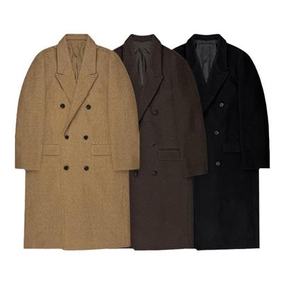 大衣男中长款冬季加厚毛呢外套