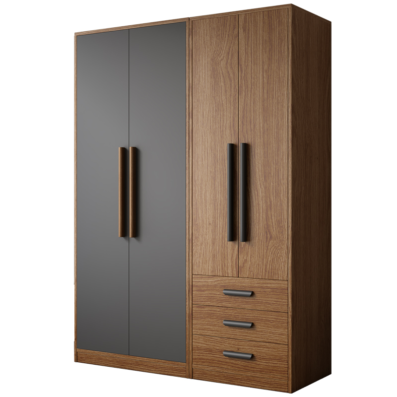 中古风衣柜家用卧室小户型2025新款轻奢一门到顶出租屋木质大衣橱