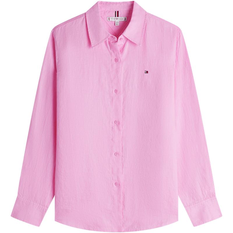 【轻薄亚麻】Tommy26春夏女装休闲通勤度假风纯色宽松衬衫外套