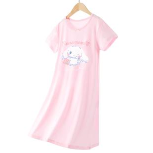 玉桂狗女童睡裙夏款莫代尔儿童睡衣春夏薄款新款女孩大童家居服