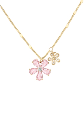 阿吉豆项链粉色樱花时尚颈链