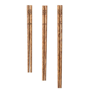 双枪儿童筷子训练筷3岁6岁宝宝筷鸡翅木小学生专用食品级短实木筷