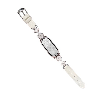 适用小米手环四叶草秋冬皮质表带