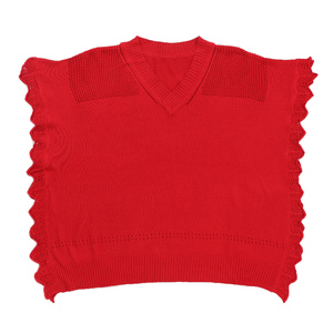 秋冬新款v领大码女装荷叶边针织衫毛衣宽松韩版慵懒外穿罩衫外套