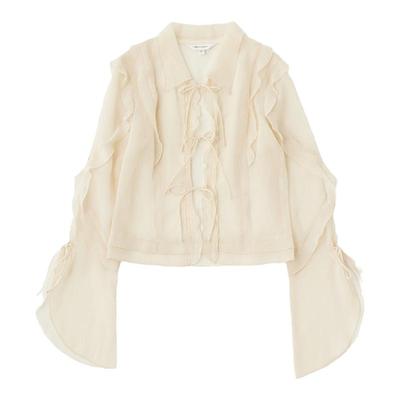 MOUSSY法式优雅浪漫雪纺长袖衬衫