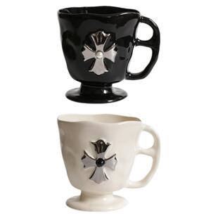 CMYD设计款创意造型把手高脚水杯陶瓷马克杯情侣对杯闺蜜生日礼物