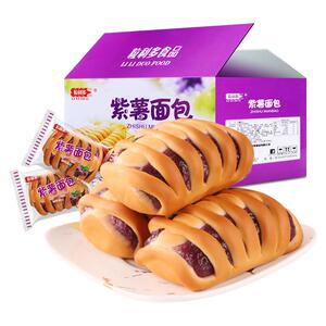 粒利多紫薯夹心面包早餐糕点整箱