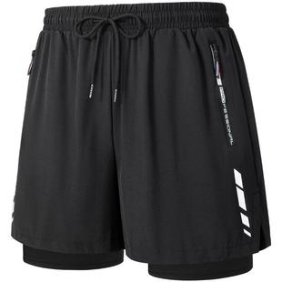 游泳裤男士2025新款双层防尴尬男款泡温泉泳裤泳帽泳镜三件套装备